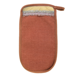 Мочалка «Королевский пилинг», рукавица с декором-тесьма, medium, красный,14,5х25 см, для бани и сауны "Банные штучки" - фото-2