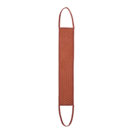 Мочалка «Королевский пилинг», лента стёганая, medium, красная, 9,5х45 см (9,5х70 см с ручками), для бани и сауны "Банные штучки" - фото-2