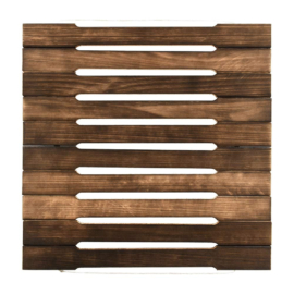 Коврик деревянный, 34х34 см, обожжённая липа "Банные штучки" - фото-2