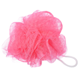 Мочалка для душа "Бант" малая, цветная, 10 см, 20 г, soft, розовая. для бани и сауны "Банные штучки" - фото