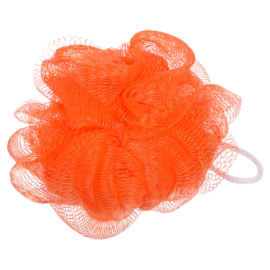 Мочалка для душа "Бант" малая, цветная, 10 см, 20 г, soft, оранжевая. для бани и сауны "Банные штучки" - фото