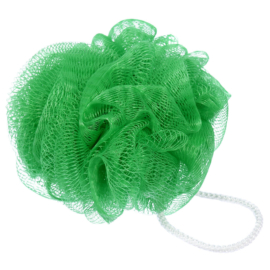Мочалка для душа "Бант" малая, цветная, 10 см, 20 г, soft, зеленая. для бани и сауны "Банные штучки" - фото