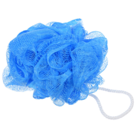 Мочалка для душа "Бант" малая, цветная, 10 см, 20 г, soft, синий. для бани и сауны "Банные штучки" - фото