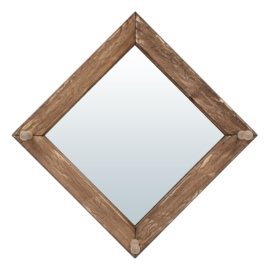Зеркало с вешалкой, 3 рожка, состаренное, 30х30 см, липа "Банные штучки" - фото