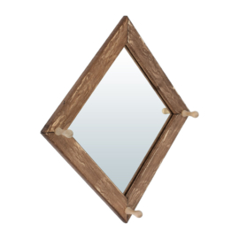Зеркало с вешалкой, 3 рожка, состаренное, 30х30 см, липа "Банные штучки" - фото-2
