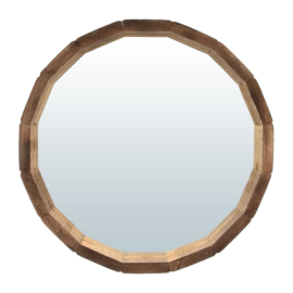 Зеркало - бочонок, состаренное, 30 см, липа "Банные штучки" - фото