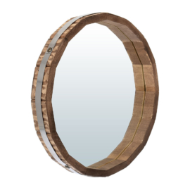 Зеркало - бочонок, состаренное, 30 см, липа "Банные штучки" - фото-2