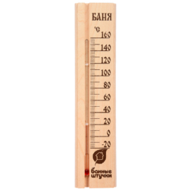 Термометр "Баня", 27х6,5х1,5 см, для бани и сауны 0 - фото