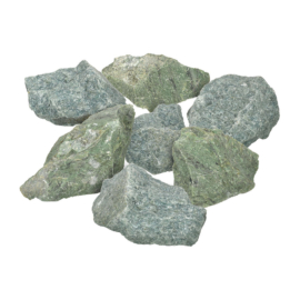 Камень "Хакасский жадеит", колотый, мелкий (40-80 мм), в коробке 10 кг "Банные штучки" - фото