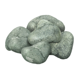 Камень "Хакасский жадеит", обвалованный, средний (70-140 мм), в коробке 10 кг "Банные штучки"