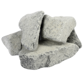 Камень "Габбро-Диабаз", обвалованный, средняя фракция (70-140 мм), в коробке по 20 кг "Банные штучки" - фото